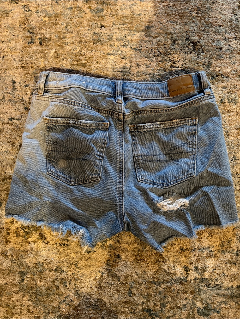American Eagle Outfitters Light Blue Distressed Denim Cutoff Shorts - Picture 2 of 4